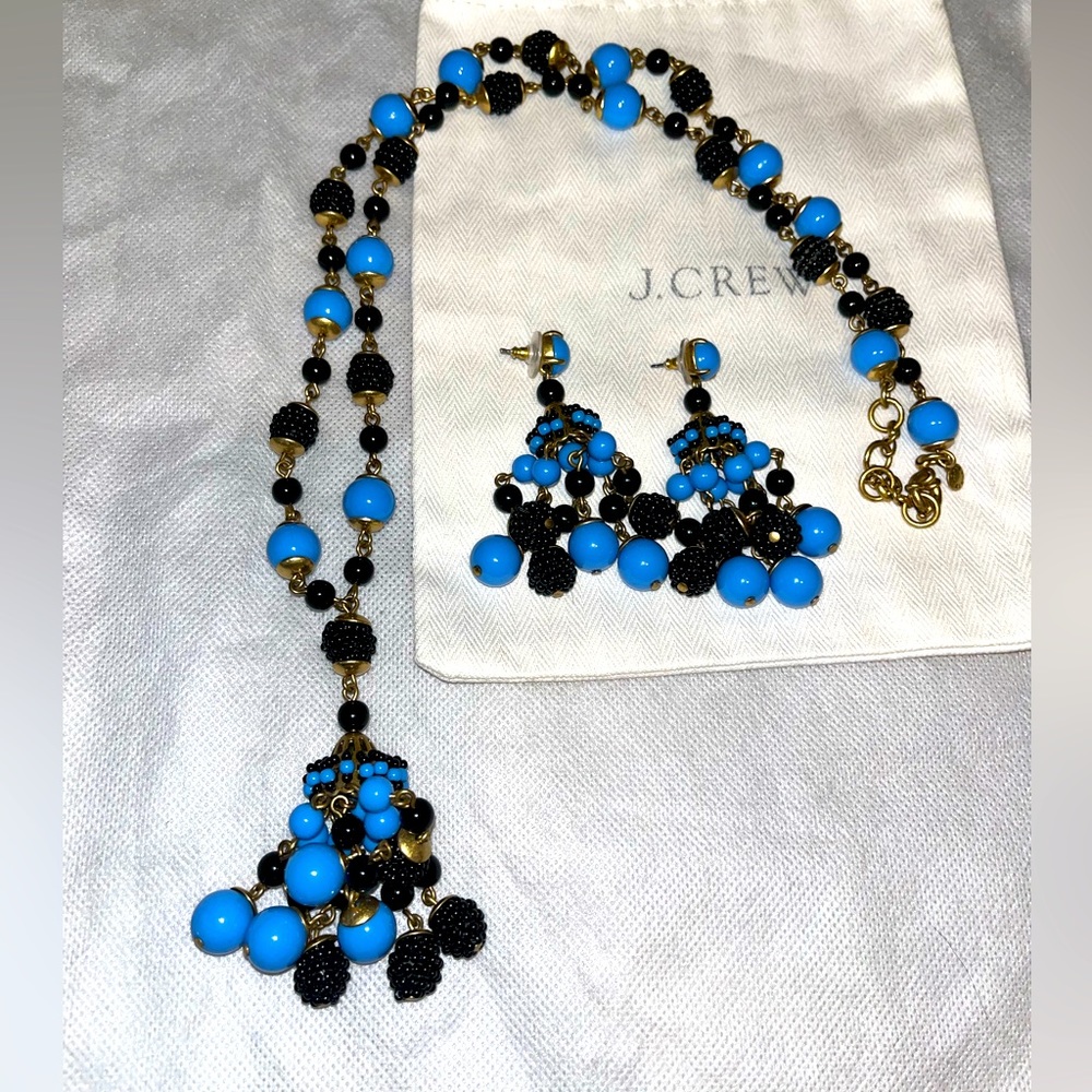 Authentic J Crew Seacoast tassel earrings and necklace set